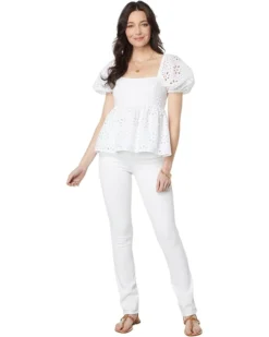 Lilly Pulitzer Kay Short Sleeve Eyelet Top | Shirts & Tops -Pulitzerly Store 61GE02sGFZL. AC SR736920