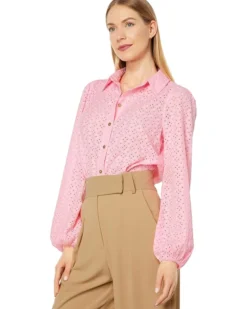 Lilly Pulitzer Sea Breeze Eyelet Button-Down | Shirts & Tops -Pulitzerly Store 710KVEbMOJL. AC SR736920
