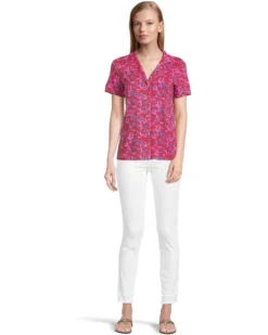 Lilly Pulitzer Pajama Knit Short Sleeve Button-Up Top | Shirts & Tops -Pulitzerly Store 71AtOcAykL. AC SR736920