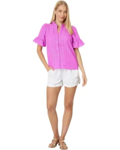 Lilly Pulitzer Calynn Eyelet Button-Down | Shirts & Tops -Pulitzerly Store 71TBChgILKL. AC SR736920