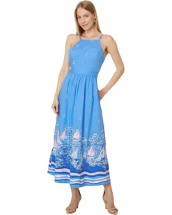 Lilly Pulitzer Charlese Cotton Halter Midi | Dresses