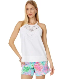 Lilly Pulitzer Britt Cotton Halter Top | Shirts & Tops