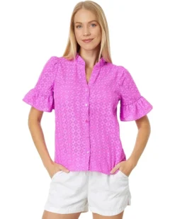 Lilly Pulitzer Calynn Eyelet Button-Down | Shirts & Tops