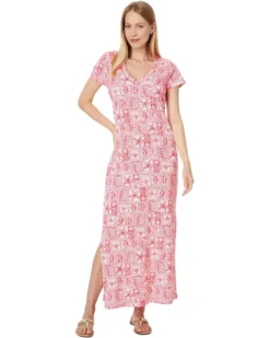 Lilly Pulitzer Etta Short Sleeve Maxi Dr | Dresses