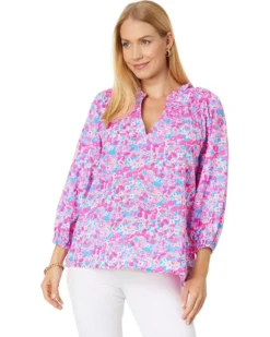 Lilly Pulitzer Lourdes 3/4 Sleeve Cotton | Shirts & Tops