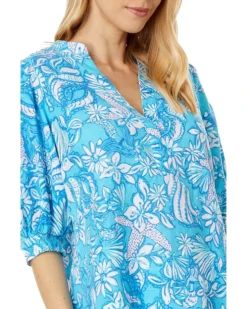 Lilly Pulitzer Mialeigh Elbow Sleeve Linen Top | Shirts & Tops -Pulitzerly Store 91J7n8qAfbL. AC SR736920